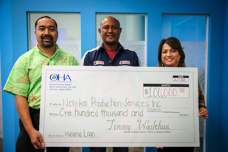 Photo: Nohkai Production Services receives a check for $100,000